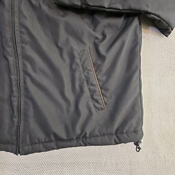 Chaps Heavy Coat Men's XL Navy Full Zip Stow-Away Hoodie Fleece Lined Drawstring - Picture 7 of 16